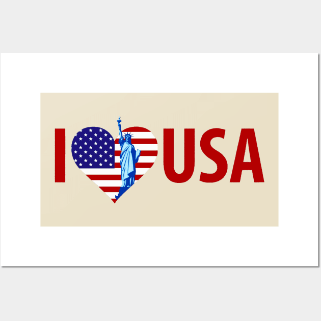 I Love USA Wall Art by doniainart